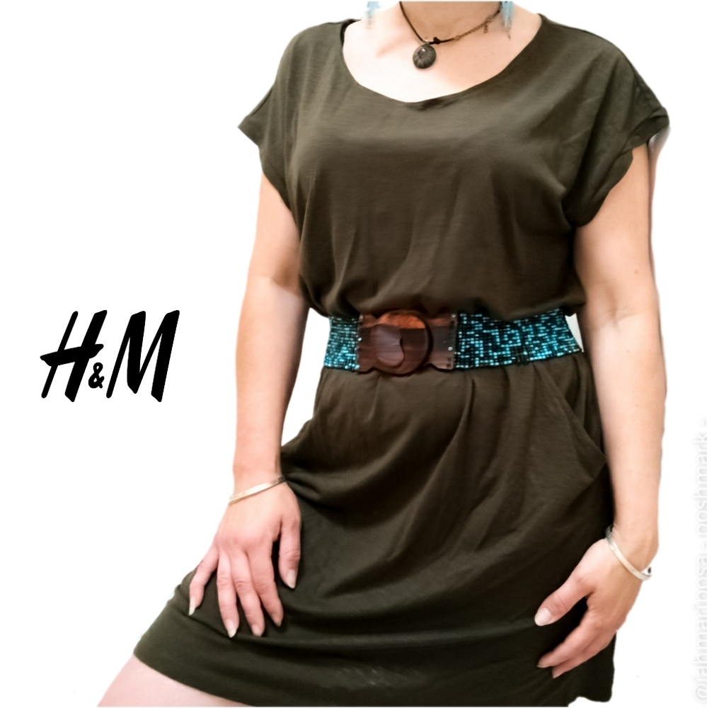 H&M Basic Elastic Waist Midi Dress